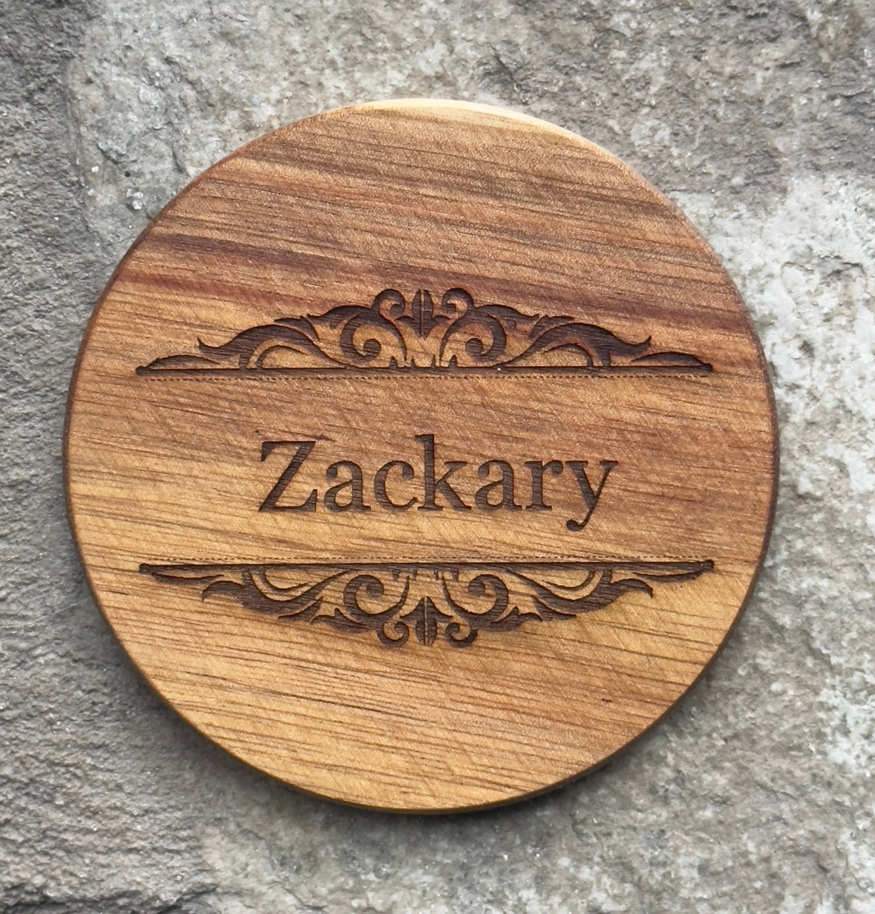 Personalized Acacia Wood Coaster image 0