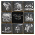 8pc Wine Coaster Set image 0