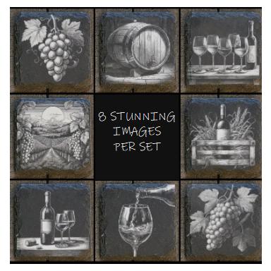8pc Wine Coaster Set image 0