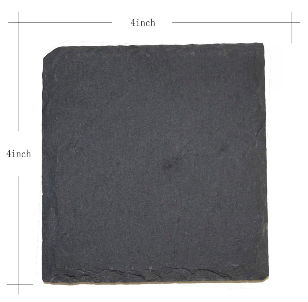 4" Square Personalized Black Slate Coaster