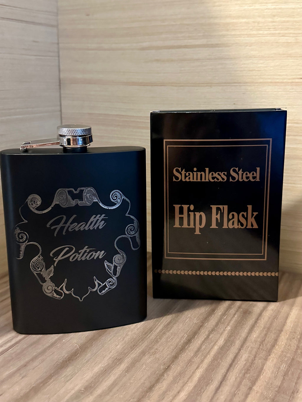 Custom Branded 8oz Matte Black Hip Flask image 1